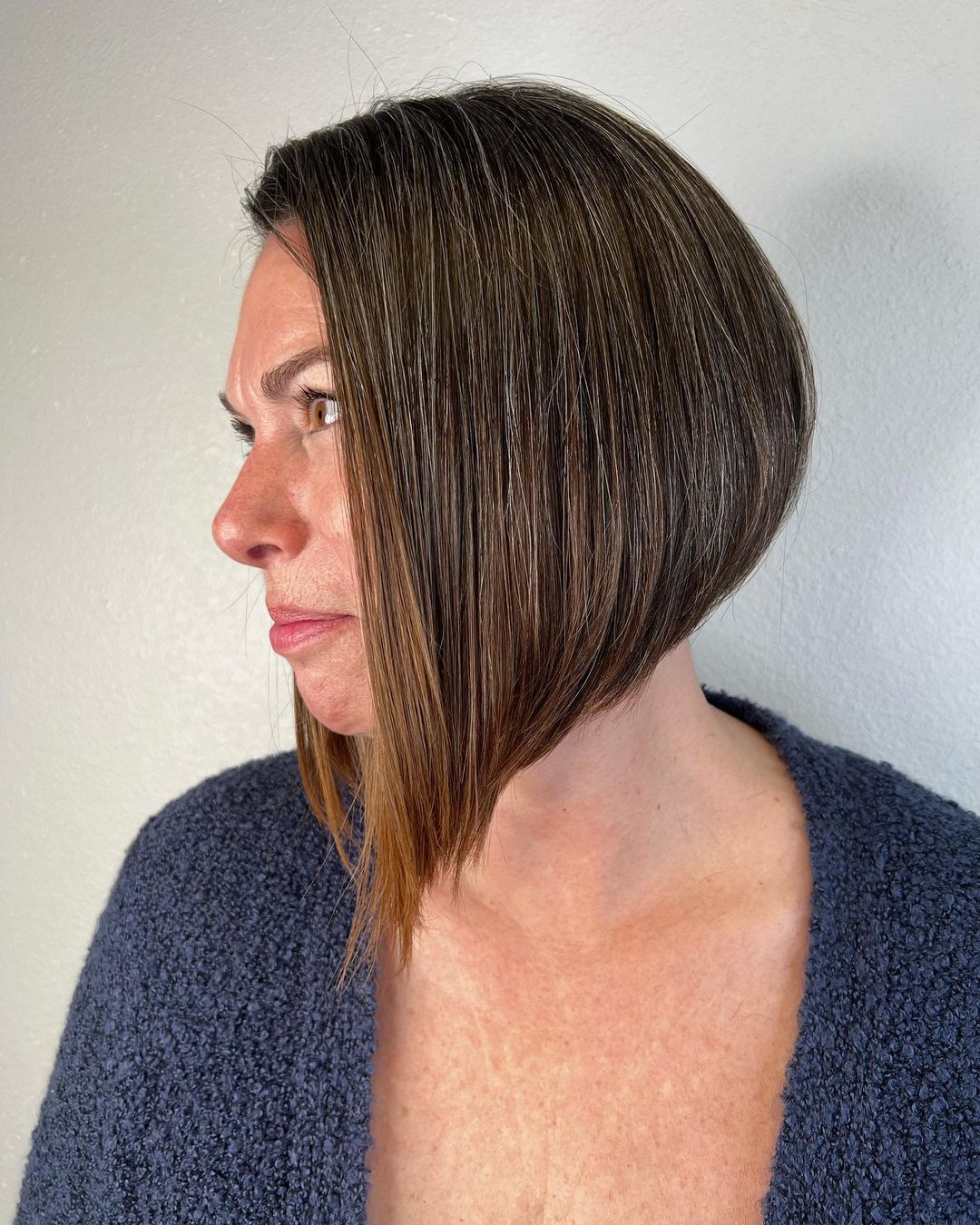 Steeply Angled Bob with Rounded Back